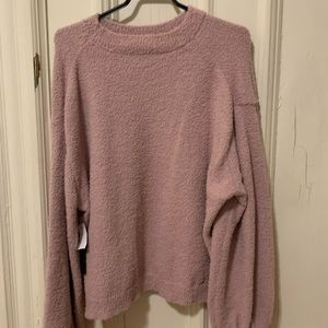 Soft Dust-Rose Fleece Sweater